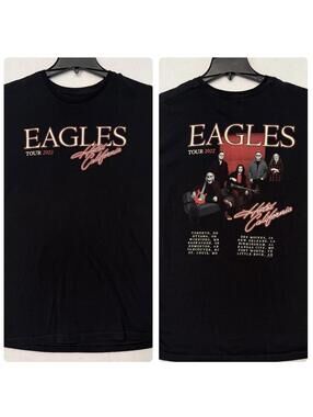 Eagles 2022 Hotel California Tour T Shirt Size XL -NO TAG- Black Front/Back FLAW
